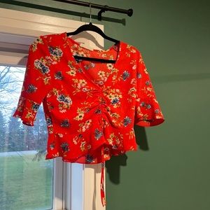 Red Floral Blouse from Poison Ivy (Winners)